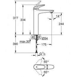 Смеситель для раковины Grohe Eurostyle 23719003