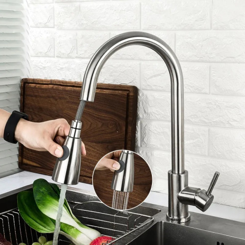 Смеситель с выдвижной лейкой для кухни Frap F60899-1