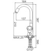 Смеситель для кухни Ledeme L4022-9 хром/серый