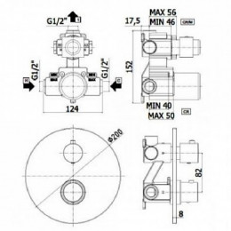 Смеситель для душа Paffoni Light LIQ013NO с термостатом Черный матовый