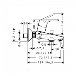 Смеситель для ванны Hansgrohe Focus E2 31940000