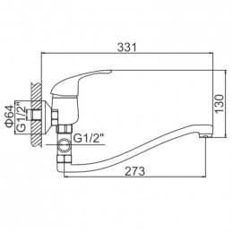 Смеситель для ванны Ledeme L2129-B хром