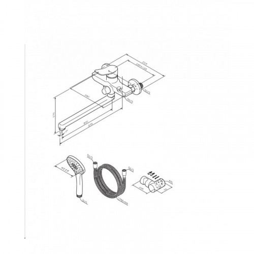 Смеситель для ванны Am.Pm X-Joy F85A95000 хром