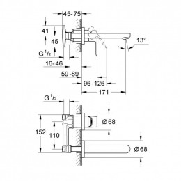 Смеситель для раковины Grohe BauEdge 20474000