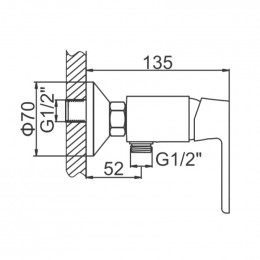 Смеситель для душа Ledeme L2053W белый/хром