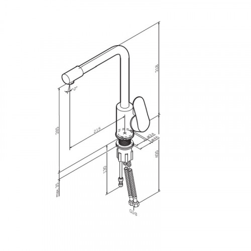 Смеситель для кухни Am.Pm Like F8005722 с подключением к фильтру черный