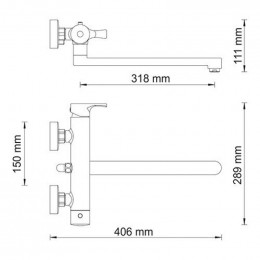 Смеситель для ванны WasserKRAFT Berkel 4802L с длинным изливом