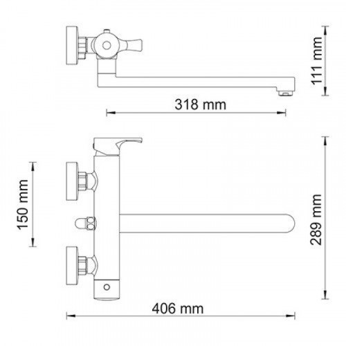 Смеситель для ванны WasserKRAFT Berkel 4802L с длинным изливом