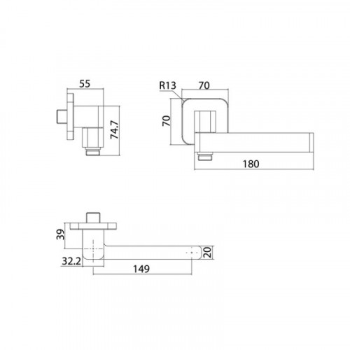 Излив скрытого монтажа IDDIS Slide SLISB0Si63 хром