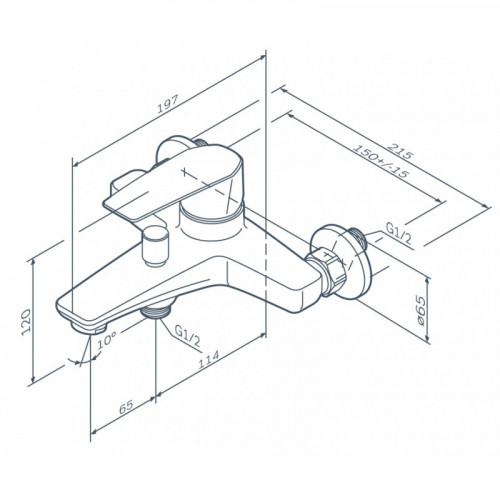 Смеситель для ванны Am.Pm Gem F90A10000 хром