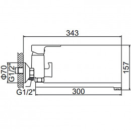 Смеситель для ванны Ledeme L2203W белый/хром
