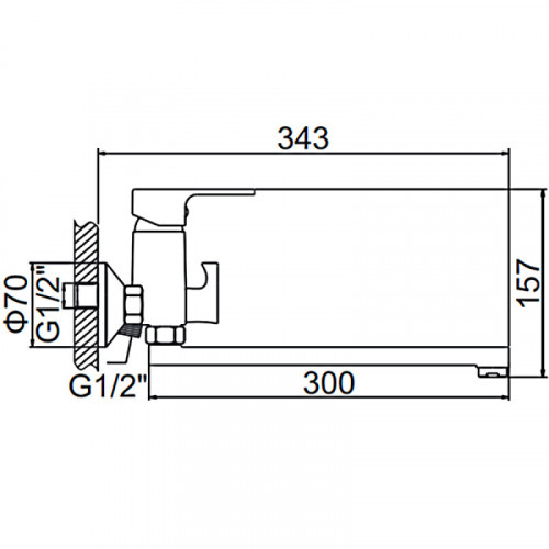 Смеситель для ванны Ledeme L2203W белый/хром