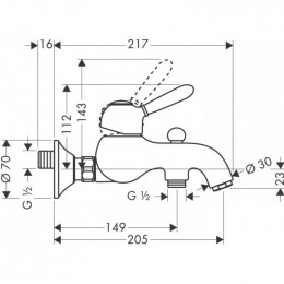 Смеситель для ванны Hansgrohe Axor Carlton AX 17 410 090 хром/золото