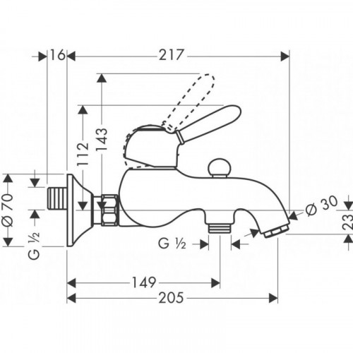 Смеситель для ванны Hansgrohe Axor Carlton AX 17 410 090 хром/золото