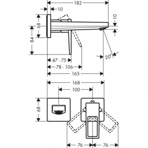 Смеситель Hansgrohe Metropol 165 74525000 для раковины