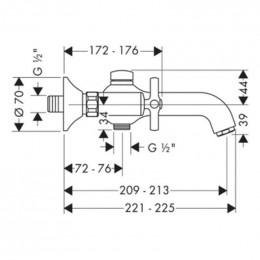 Смеситель для ванны Hansgrohe Axor Terrano 37432810 сатин
