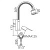 Смеситель для кухни Ledeme L4304 хром