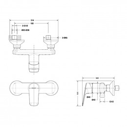 Смеситель для душа Bravat Rhein F9429564BW-01-ENG