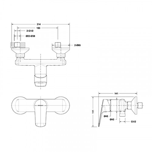 Смеситель для душа Bravat Rhein F9429564BW-01-ENG