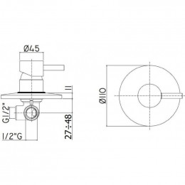 Смеситель для душа Paffoni Light, черный матовый LIG011NO