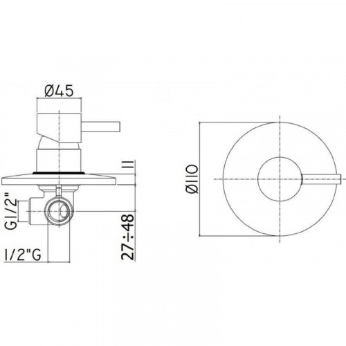 Смеситель для душа Paffoni Light, черный матовый LIG011NO