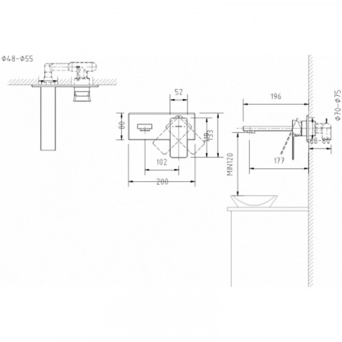 Смеситель для раковины Bravat Phillis P69183C-ENG