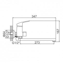 Смеситель для ванны Ledeme L2237-B хром