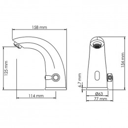 Смеситель WasserKRAFT Rossel 2813 Сенсорный для раковины