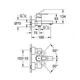 Смеситель для ванны Grohe Quadra 32638LS0 белый