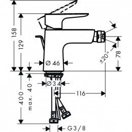 Смеситель для биде Hansgrohe Talis E 71721000 хром