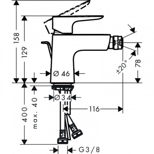 Смеситель для биде Hansgrohe Talis E 71721000 хром