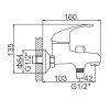 Смеситель для ванны Ledeme L3029-B хром