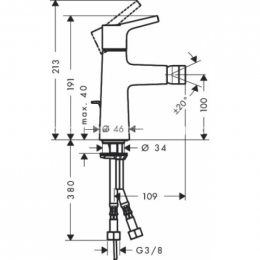 Смеситель для биде Hansgrohe Talis S New 72200000 со сливным клапаном