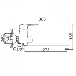 Смеситель для ванны Ledeme L2228-B хром