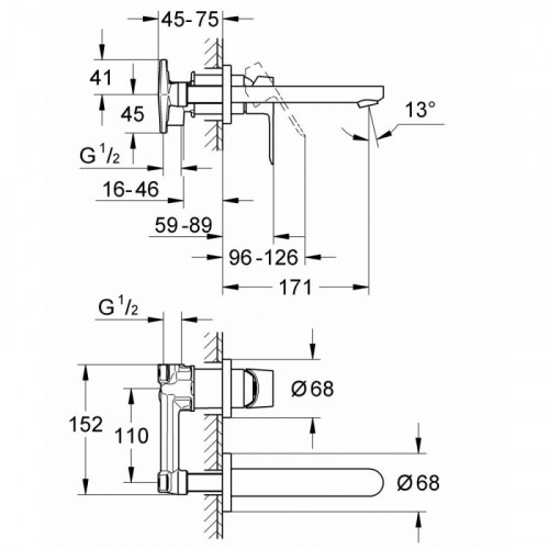 Смеситель для раковины Grohe BauLoop 20289000