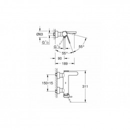 Смеситель для ванны GROHE Plus 33553003