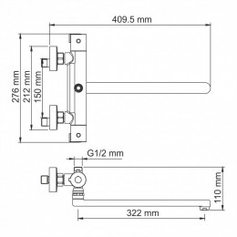 Термостатический смеситель для ванны с длинным изливом  WasserKRAFT Berkel 4822L Thermo  9061978