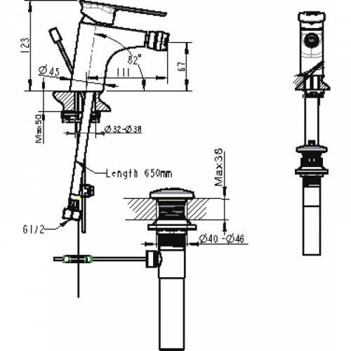Смеситель для биде Bravat Gina F365104C-ENG