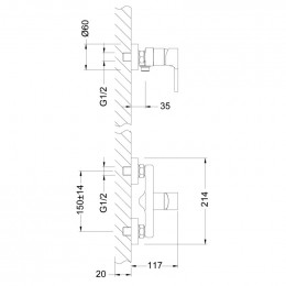 Смеситель Lemark Aura LM0603C для душа