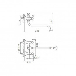 Смеситель для ванны Frap F2227 хром
