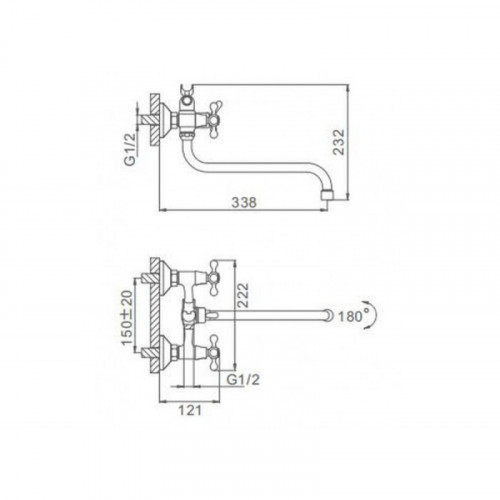 Смеситель для ванны Frap F2227 хром