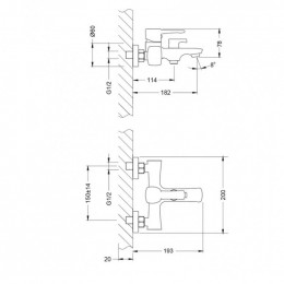 Смеситель для ванны Lemark Evita LM0514C хром