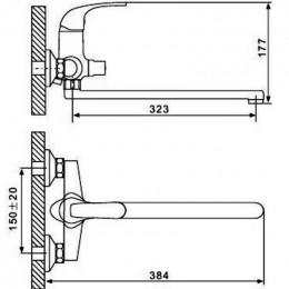 Смеситель для ванны Gappo Hanm G2235 хром