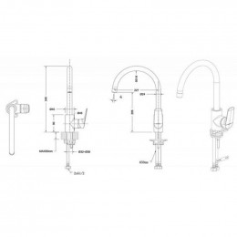 Смеситель для кухни Bravat Rhein F7429564BW-ENG