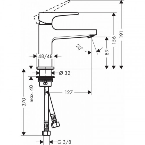 Смеситель Hansgrohe Metropol 32500700 для раковины, белый матовый