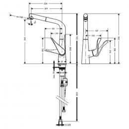 Смеситель для кухни Hansgrohe Metris 14821800 на 1/2 с выдвижным изливом