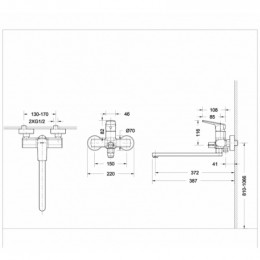 Смеситель для ванны c длинным изливом Bravat Real F6121179CP-01L