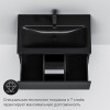 Am.Pm Тумба с раковиной Gem 75 подвесная черная матовая