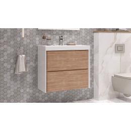 Velvex Тумба с раковиной Gesso 70 дуб сонома/белая