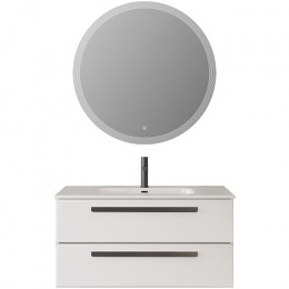 Cezares Тумба с раковиной Eco Cer-N 100 bianco opaco CZR-8095-100 ручки чёрные